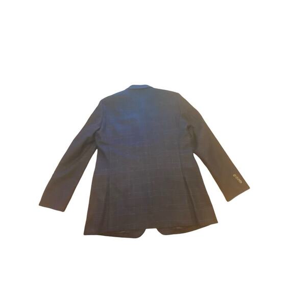 Jos A Bank 1905 Brrr Comfort Tailored Wool Blazer Navy Windowpane Men’s 44L - Picture 2 of 16